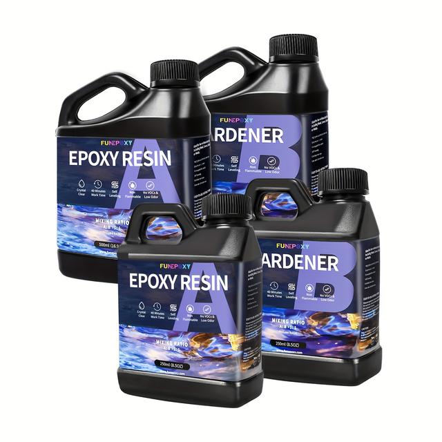 TEMU 52 Oz (1.5l) Epoxy Resin Kit | High Gloss, No Bubble, Fast Cure, Art Resin For Jewelry Making, Tops, Tumblers, Molds, Art Wood Painting - , Low Odor, High Durability, Finish
