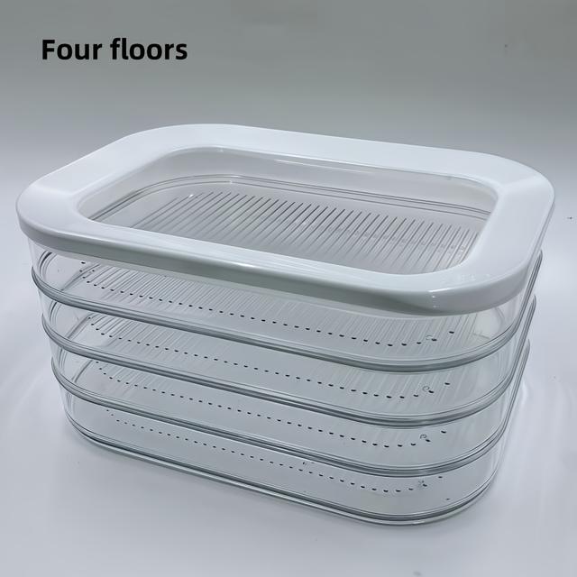 TEMU 1-4-layer Stackable And Cheese Storage Cassette With Lid, Storage Container For Refrigerator-suitable For Cold Slices, , Lunch Meat, Preparation And Service Tray, Dishwasher Safe