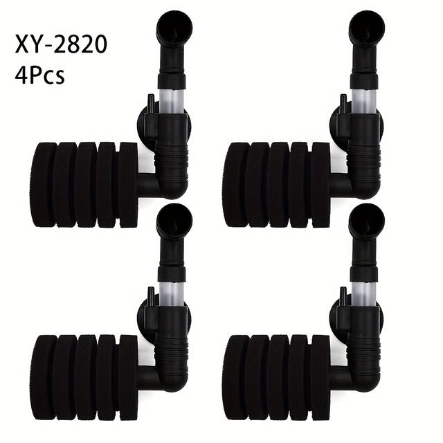 TEMU 4pcs Durable Sponge Filters Set: Suitable For 10 To 15 Gallons Fish Tank, Black Wall-mounted Design, Air-driven Silent Filter, Compact Aquarium Filters, Good For Fish & Shrimp Breeding