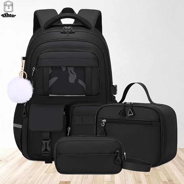TEMU Bxboat 3pcs Strawberry Casual Backpack Set, Large Capacity 16 Inch Laptop Bookbag With Multiple Pockets, College Backpack, Outdoor Camping Travel Bag, Travel Bag