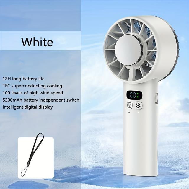 TEMU Ultra-Lange Akkulaufzeit Handventilator, Hochgeschwindigkeits-Faltbarer Wiederaufladbarer Tragbarer Ventilator, Ideales Sommergeschenk