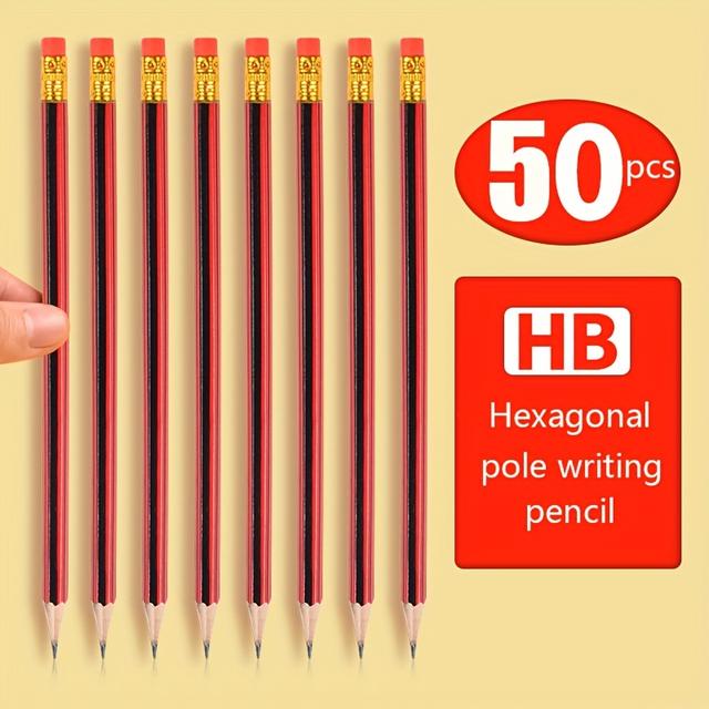 TEMU 50 Hb Pencils With Eraser For Writing, Student Drawing, Sketching And Drawing, School Office And Art Supplies