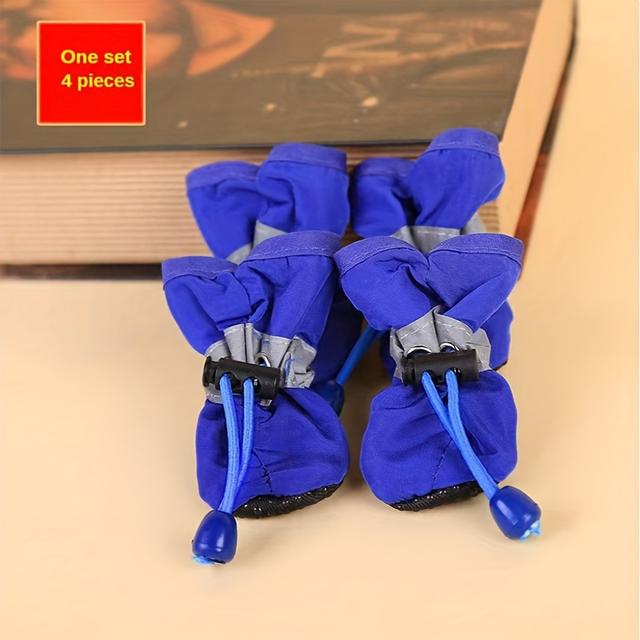 TEMU 4pcs Shoes For Small Dogs - Protect Your Pet's Paws And Keep Them Dry, Perfect Gift For Pets Going Out In Light Rain, Durable And Easy To Clean (size Runs Small, Recommended To )