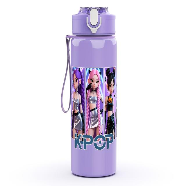 TEMU Plastic Water Bottle, Duo-themed Printing, Suitable For Holiday, Commute, Gym, Durable Design, Easy To Clean, Portable, Lightweight, 25oz/750ml, Perfect Gift For Halloween, New Year, Thanksgiving