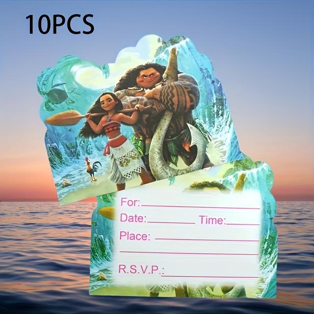 TEMU 10pcs Series Invitation Cards Set - & Her Amazing Friend, Theme, Summer Parties, Birthdays, Easter, And , Includes Envelopes, Beach Party Decorations