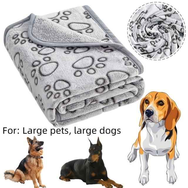TEMU Pet Blanket With Adorable Paw Print Design - Quick-dry, Absorbent Towel For Of All Sizes - Perfect For & Snuggling, Hand Wash Only, Quickdry Fabric, Dog Lovers