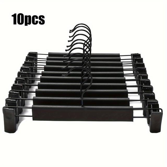 TEMU 5/10/15/20pcs Pants Hanger Adjustable Anti-rust Clip Pants, Skirts, Clothes Hanger (black) Christmas, Christmas Gifts