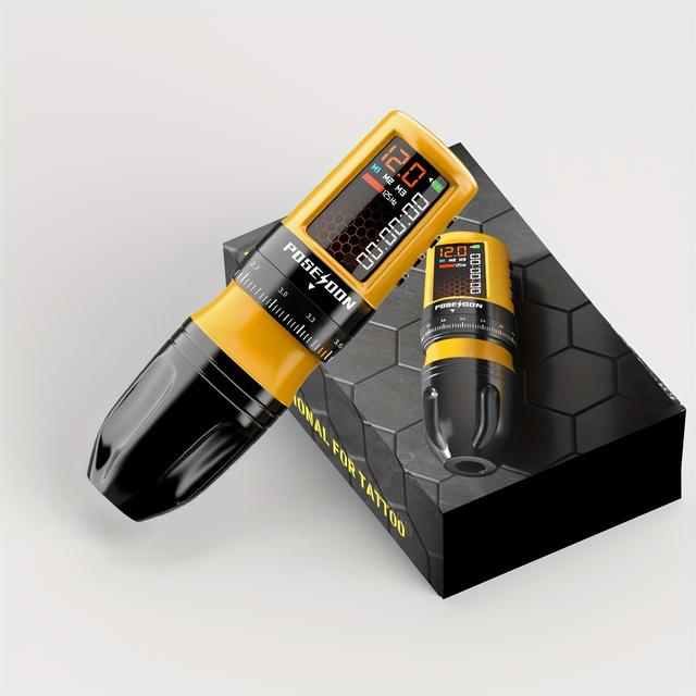 TEMU Poseidon Tattoo Pen Tattoo Machine, A Multifunctional For Detailed Lines, Shading, And - Tattoo Supply Kit For Newcomers