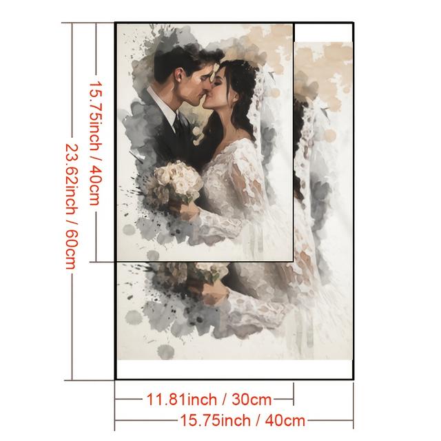 TEMU 2d Flat, 1pc, Customized Colored Watercolor Style, Canvas Painting Customization, Photo Customization, Wall Art, Artistic Style, Photo Stylization, Unframed., Perfect For Room Decor