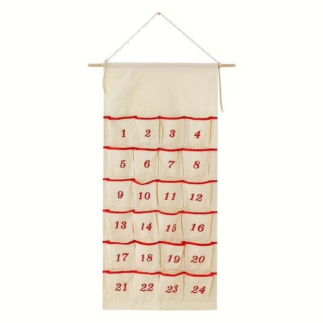 TEMU Weihnachts-Countdown-Kalender Wanddeko - Personalisierter Stoff- mit 24 für die Feiertage