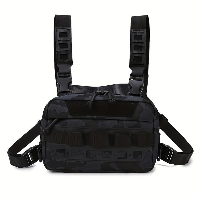 TEMU Men's Fishing Bag Vest Bag, Camouflage Hiking Chest Bag, Portable Outdoor Bag For Mountaineering Camping