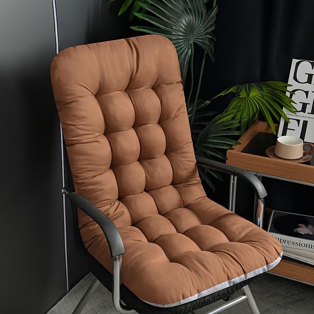 TEMU 1pc Contemporary Style Chair Cushion Pad - Thickened Polyester Seat Pad With 6 Colors (gray, , , Beige, Olive Green, Light Brown) For Office, Home, And Lounge Use, Chair Cushion