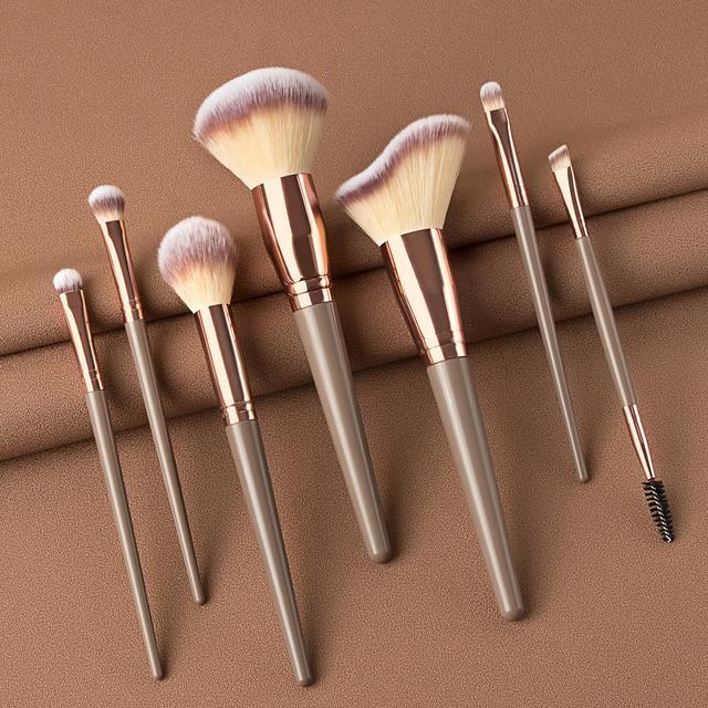 TEMU 7/10/15pcs Professional Facial Makeup Brush Set - Foundation, Eye Shadow, Concealer, Blush, Contour, Etc. Beauty Tools Suitable For Types