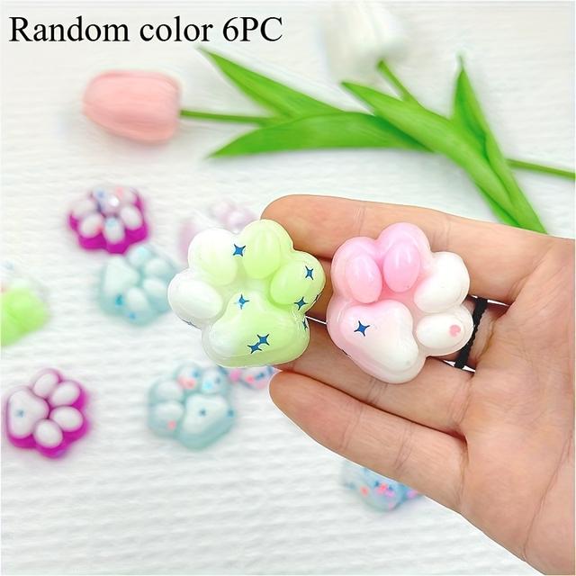 TEMU 6 шт. кольорові котячі лапки з м'якого матеріалу TPR, милі іграшки для стискання – для святкових заходів та