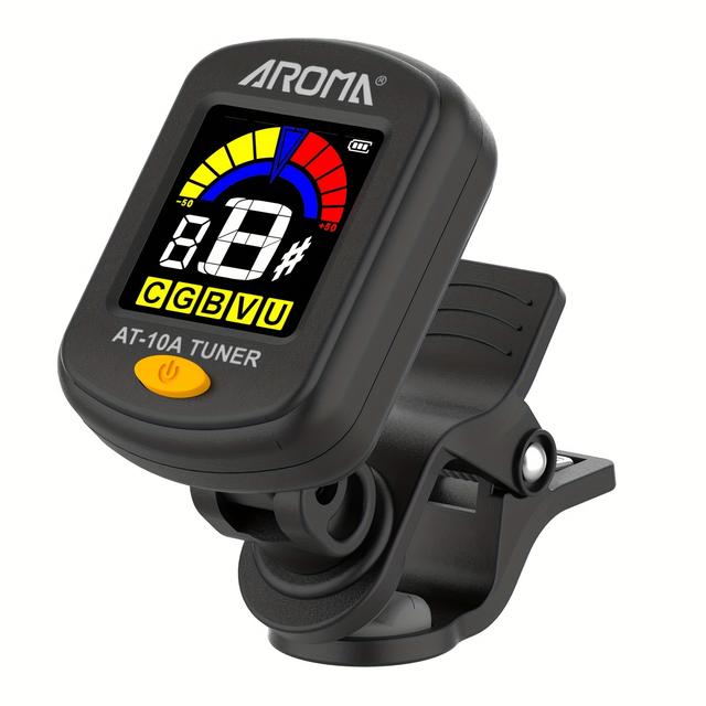 TEMU AROMA AT-10A Clip-On Wiedergabestimme mit VA-Farbdisplay für E-Gitarre, Akustikgitarre, , Ukulele, Violine und -Ton-, mit eingebauter wiederaufladbarer Lithiumbatterie, geeignet für Anfänger