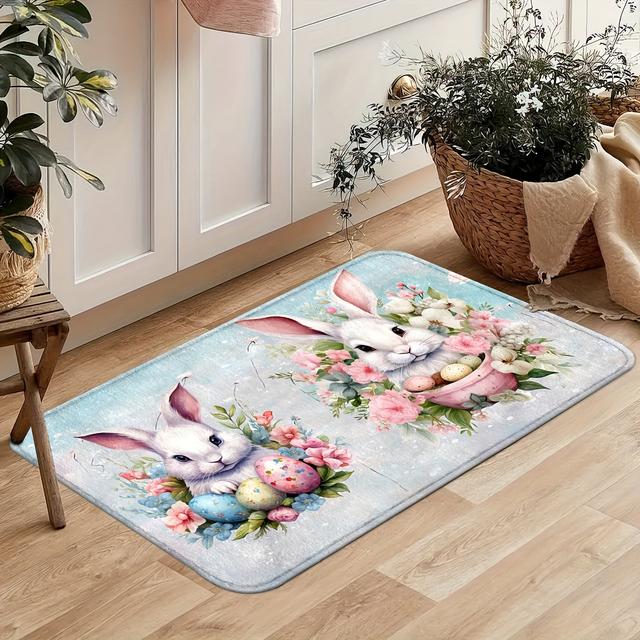 TEMU Festliche Osterhasen-Fußmatten: Indoor-Eingangsmatten für Ihr Zuhause - 1,2 cm dick, maschinenwaschbar und für die Frühlingsdekoration