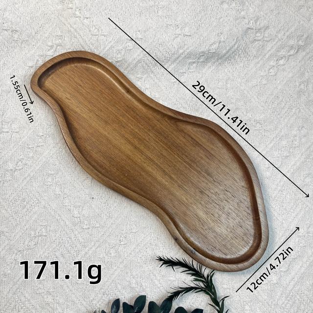 TEMU Stor Mjölkpåseformad Serveringsbricka i Akaciaträ, Biffbricka, Fruktbricka, Tebricka, Appetitbricka, Snackbricka, Dessertbricka, Tårtbricka, Hushålls Kök Utomhus Bordsartiklar Bricka