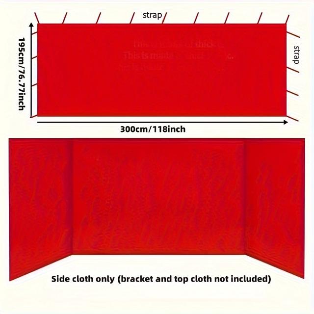 TEMU 1pc 야외 캐노피, 118x76.7 인치, 방수 선 텐트 커버, 견고한 천, 개집 닭장 - 마당 장식 (철제 프레임 없음, 상단 천 포함되지 않음) - 빨간색