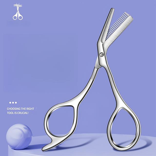 TEMU Rozsdamentes Acél Kettős Célú Szemöldökolló és Fésű - Kényelmes Szépségeszköz a Formázáshoz, Karcolásgátló Kialakítás