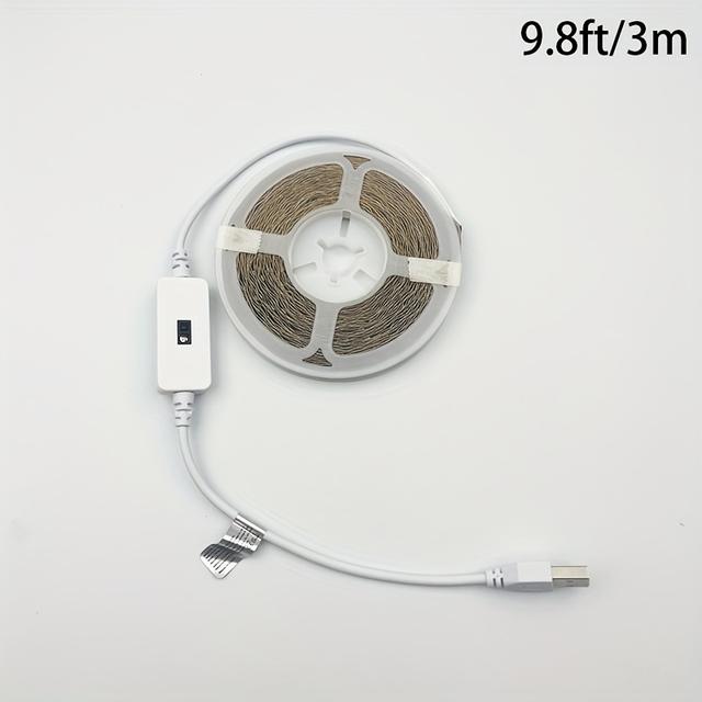TEMU Luces de Tira LED con Sensor de Movimiento y Alimentación por USB de -9.7m, Automático de Detección, y , Ideales para Escaleras, Armarios, Cocinas, Dormitorios y Pasillos