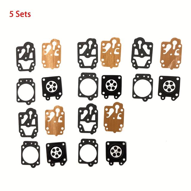 TEMU 5 Sets Brush Cutter Carburetor Diaphragm Gasket Repair Kit For 43cc 52cc 26cc 33cc Grass Trimmer 430 520 260 360 Carbs Replacement Parts