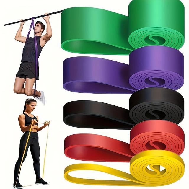 TEMU A Set Of 5 Resistance Bands Including Pull-up Bands, Pull-up Bands, Exercise Bands, And Leg Resistance Bands, Suitable For Gym And Home Workouts, Fitness Equipment Additions
