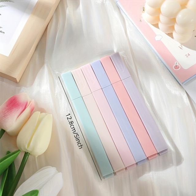 TEMU 6er-Pack lebendige, kreative Graffiti-Leuchtwörter-Textmarker mit weichem Spitzenstift, Augenschutz, Schlüsselmarker, hochwertige Textmarker – Verleihen Sie Ihren Notizen Farbe!