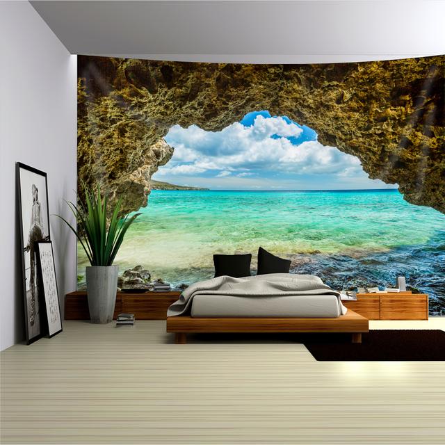 TEMU A Large Summer Landscape Tapestry, Made Of Polyester, Perfect For Decorating Living Rooms, Bedrooms, Offices, And Party Spaces, No Installation Required