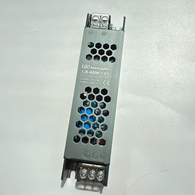 TEMU 1pc Led Switch Power Supply 24v 12v Black Diamond Ultra-thin Wide Voltage Transformer 60w(random Color)