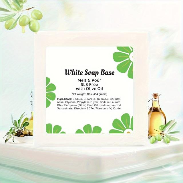 TEMU Base de Jabón Infundido con Aceite de Oliva de 1LB para Manualidades DIY - Hidratante, Fácil de Cortar, Sin , Suministros para Hacer Jabón a