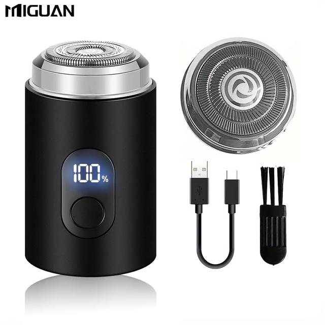 TEMU Compact Electric Shaver For Men - Digital Display, Usb Fast Charging, Ultra Portable Design.
