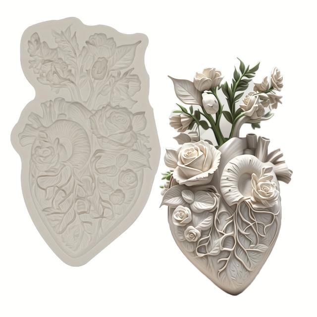 TEMU Molde de para Flores e Corações, Molde para Bolo e Chocolate, Ferramenta de Decoração de de Casamento, Molde para Resina e