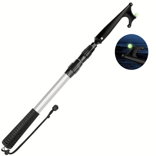 TEMU KOMCLUB Bootshaken mit einziehbarem Docking-Pol und Leuchtperlen, leichtes Schwimmen, rutschfester Gummigriff, 2 bis 4.68 Fuß