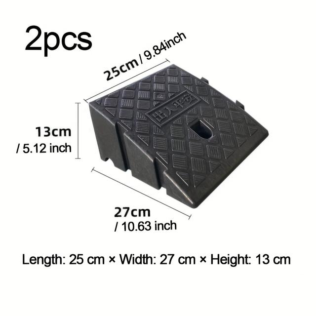 TEMU Zwei tragbare Auto-Hochstraßenrampe, 11/13 cm rutschfeste Kunststofframpe, geeignet für Rollstühle, Autos, Motorräder und Fahrräder