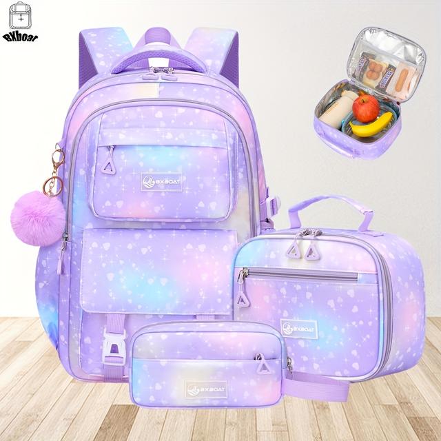 TEMU Bxboat 3pcs Gradient Color Casual Backpack Set, Large Capacity 16 Inch Laptop Bookbag With Multiple Pockets, College Backpack, Outdoor Camping Travel Bag, Travel Bag