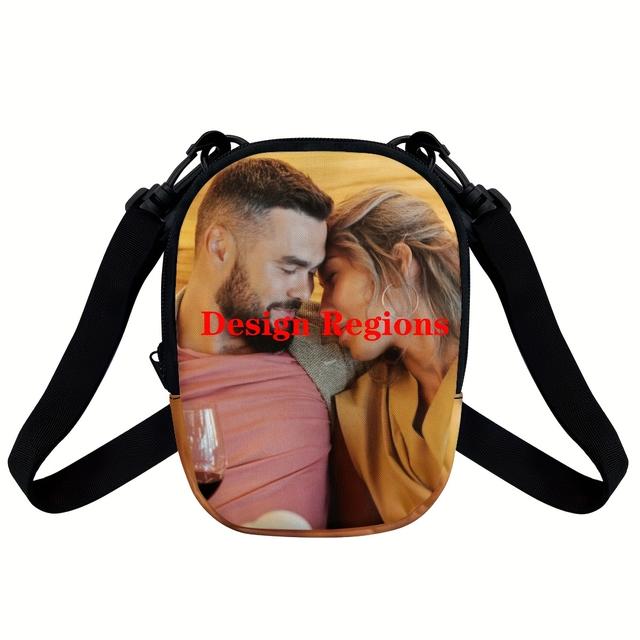 TEMU 1個 カスタマイズ可能なミニクロスボディバッグ - 軽量折りたたみポリエステル旅行用バックパック 女性向け 調節可能ストラップ付き 写真デザイン 閉じ式 カラー 日常通勤・外出・旅行に最適 パーソナライズアクセサリー