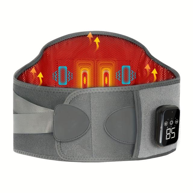TEMU Cordless Heated Waist Massager Belt With Lumbar Support, 3 Heat & Vibration , Adjustable & Wearable Under Clothes, Usb Rechargeable