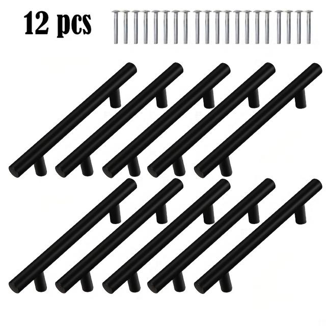 TEMU 12pcs Set Of , Versatile, Stainless Steel Door Handles, Simple And Stylish, High-end Handles For Drawers, Cabinets And Cabinet Doors.