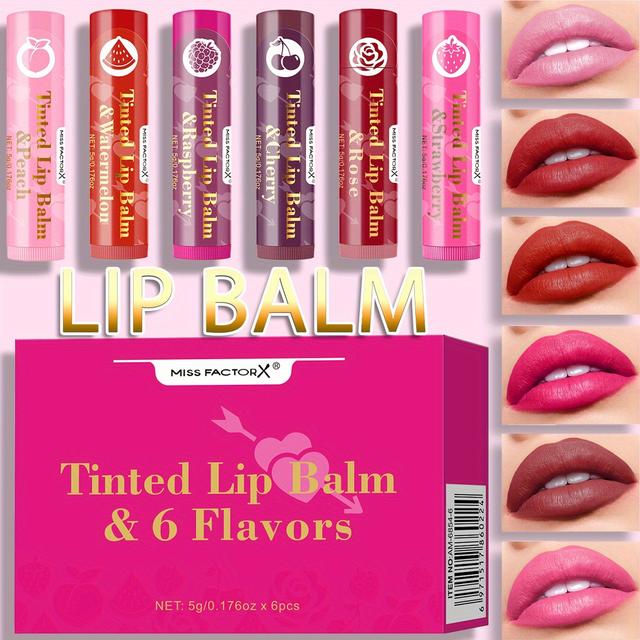 TEMU 6pcs Moisturizing Lip Balm Set, Hydrating Shine, Suitable For Dry Lips, Long-lasting Effect, Gift