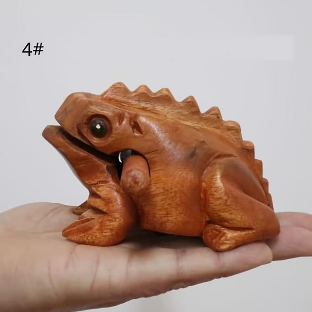 TEMU Wood Frog Rasp - Percussion Musical Instrument Tone Block - Wooden Frog With Stick, Frog Noise Maker