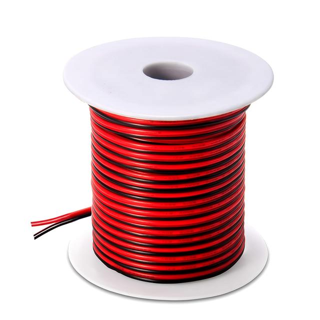 TEMU 16-30 Awg Pvc Wire Kit, Red Black Color Double Parallel Wire, Copper Wire, 12v/24v/36v, For Projects, Led Wire, Home Electrical, Power Wiring, Electronic Equipment, Car Speaker Wire