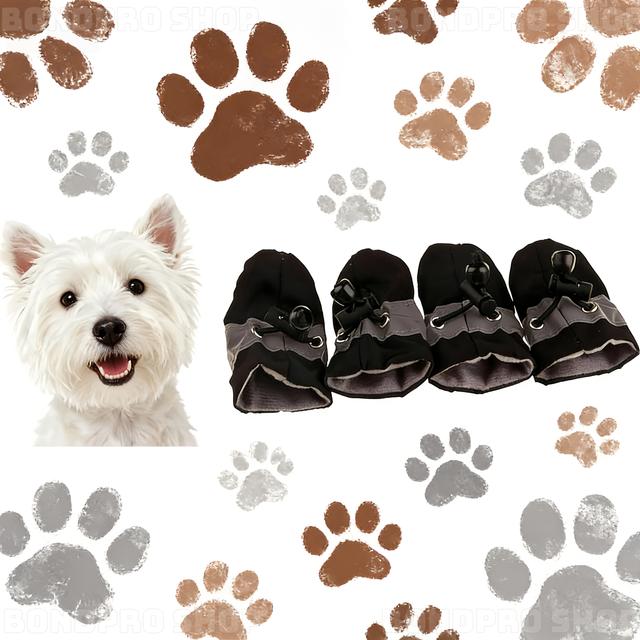 TEMU A Set Of 4pcs Small Dog Boots* For Paw Protection, Suitable For Small Dogs, Ideal For To Keep Paws Dry - The For Pet