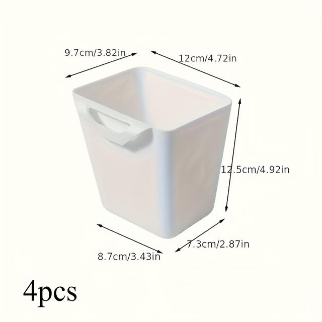 TEMU Set Of 4 Multifunctional Wall-mounted Plastic Storage Bins, Ideal For Organizing Desk, Dorm, Office Supplies, And Stationery