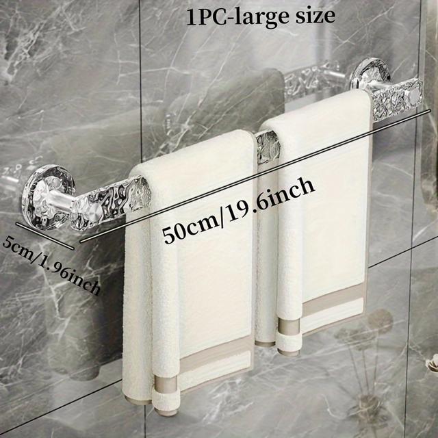 TEMU Acrylic Towel Rack - No-drill Wall Mounted Bathroom Organizer With Multiple Hooks, Durable , Space-saving