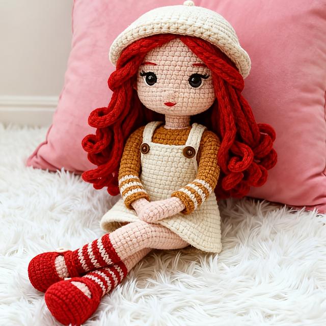 TEMU 1 Set Removable Clothes Amigurumi Crochet Kit - Handmade Doll Crochet Material Pack With Suspender Dress, Shirt, Shoes, Hat, And , Instructions Included, Suitable For Creative Play And Handmade