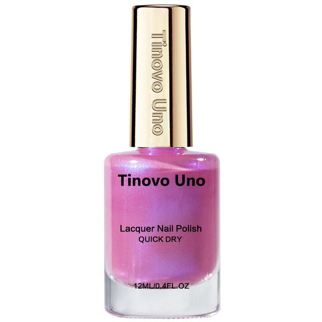 TEMU Gradient Glitter Nail Polish, Quick-dry Natural Finish, Portable Ombre Shimmer With Purple Holographic Effect, High Shine For And Festive Gifting