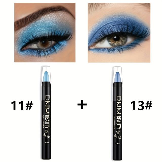 TEMU 2 Eyeshadow Stick Eyeshadow Crayon Set, Blue And Royal Blue Glitter Eyeshadow Crayon Shimmer Stick Pencil