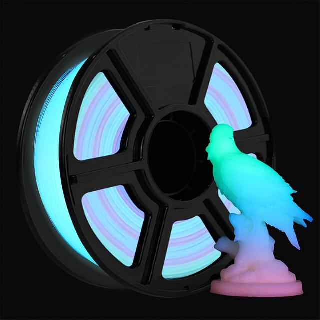 TEMU Luminous Stars Pla 3d Printer Filament 1.75mm 250g Starry Sky Glowing In The Dark Noctilucent 3d Printing Filaments Rainbow Firefly