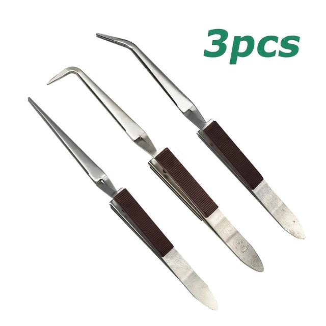 TEMU 3-delars set av precisionsvälstång - rätvinkliga tänger - böjda nästång - spetsiga nästång lämpliga för DIY smycken, svetsning och reparation - hållbara metallkonstruktioner