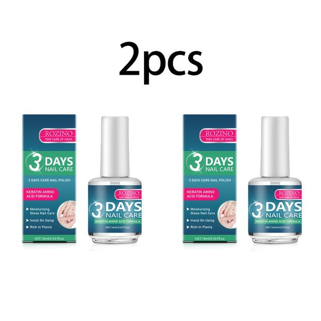 TEMU 2 قطعة طلاء أظافر قوي لمدة 3 أيام، يحتوي على الكيراتين والفيتامينات لمنع كسر الأظافر، مناسب للأظافر الناعمة والرقيقة، يجعلها مرطبة ولامعة